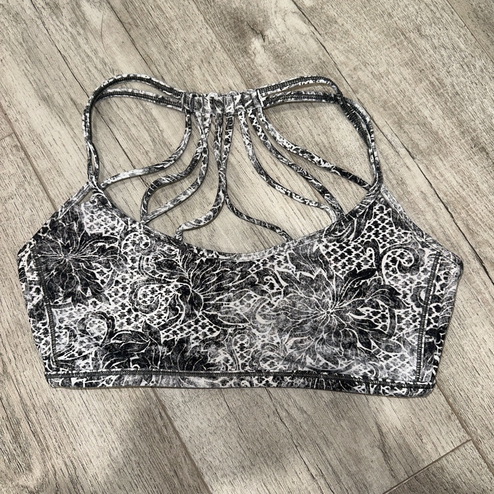 Lululemon Black and White Pattern Sports Bra